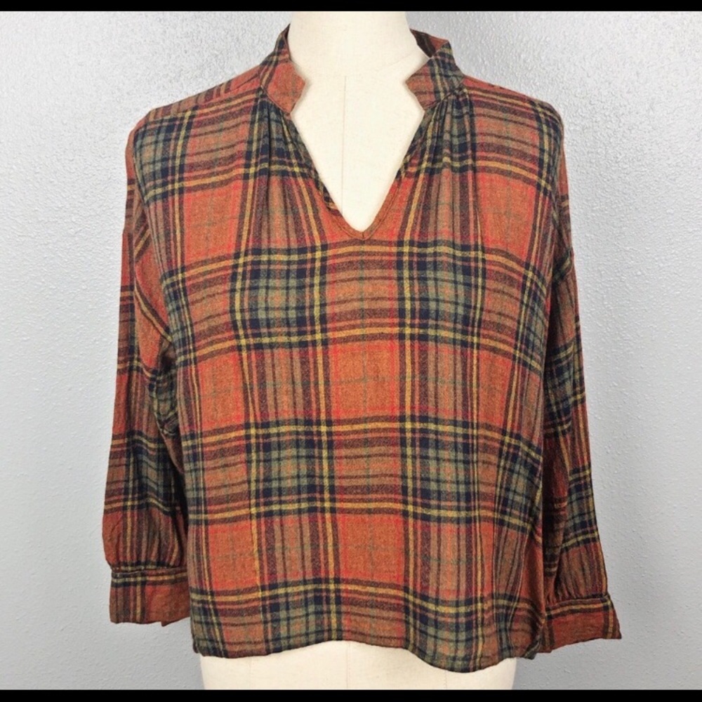 Madewell wool plaid pop over